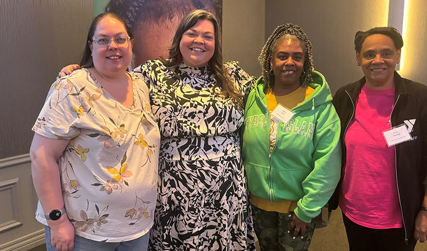 Tabatha Rosproy, second from left, with three women who attended the Feb. 29 PD for All event.