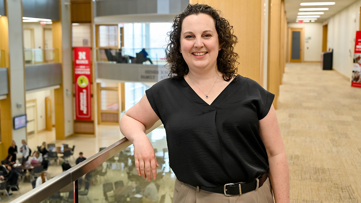 Picture of Becky Jack leaning on railing