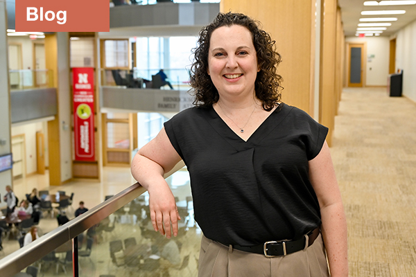 Picture of Becky Jack leaning on railing