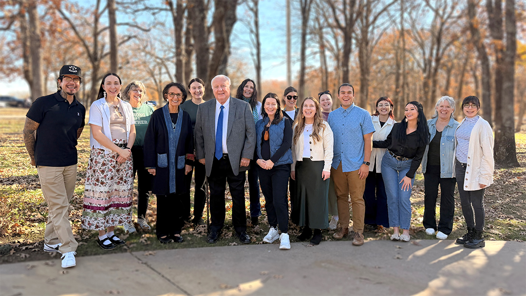 Members of the Native Children’s Research Exchange program were joined by the chairman and vice chairman of the Citizen Potawatomi Nation at the 14th cohort kick-off event in Oklahoma in November 2025.