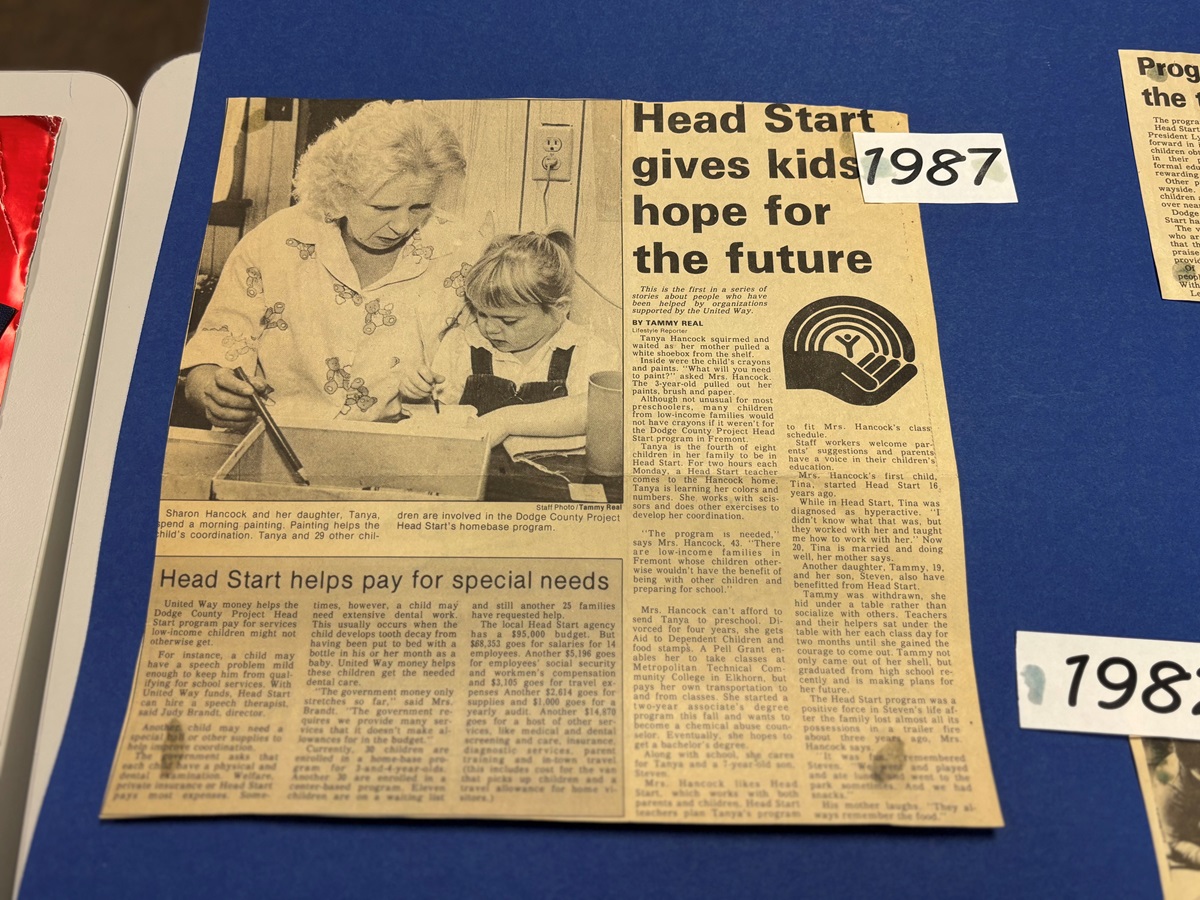A newspaper clipping about the Dodge County Head Start from 1987