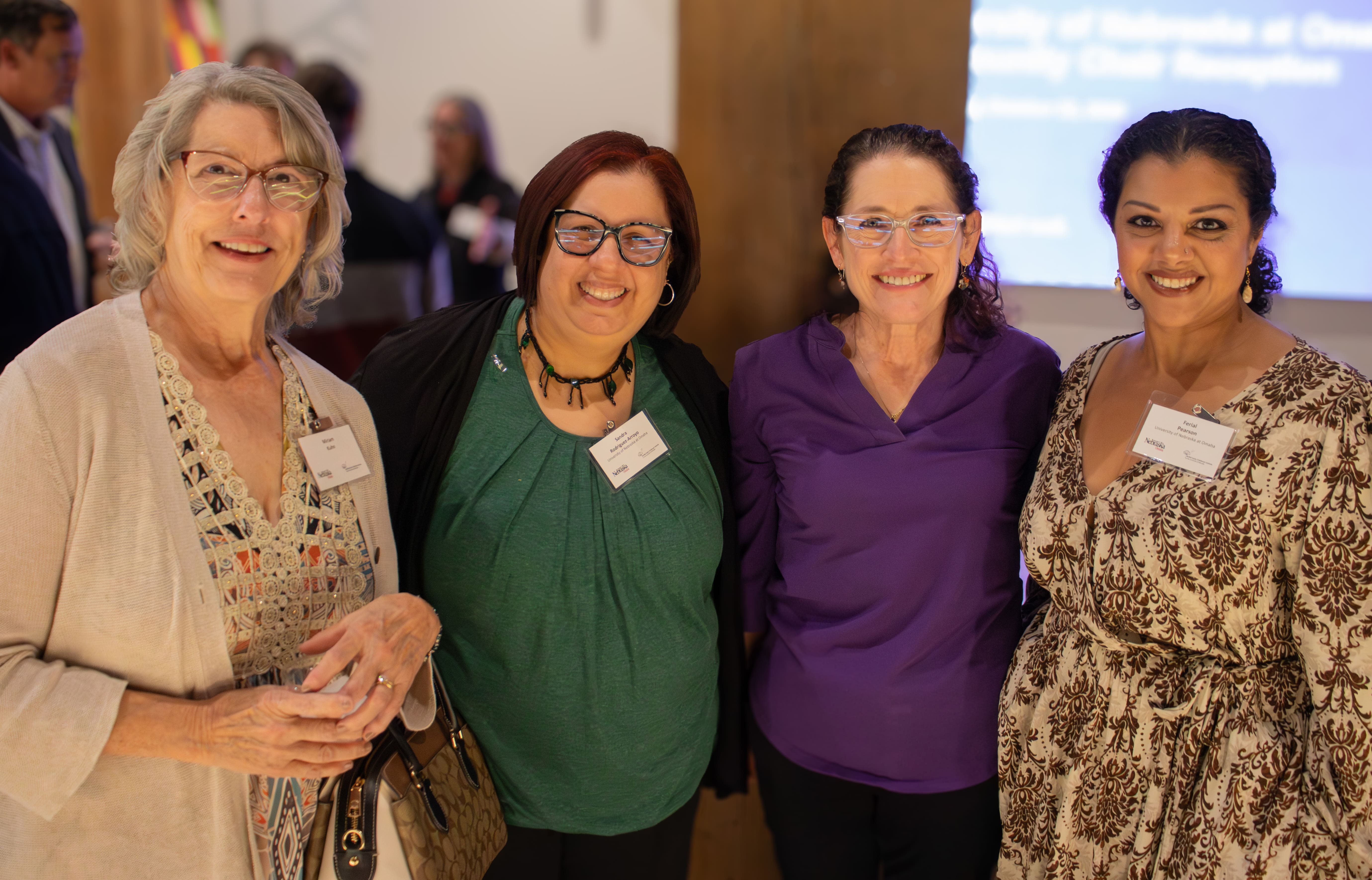 A group of University of Nebraska at Omaha faculty pose at the UNO community chair event on Oct. 22, 2025