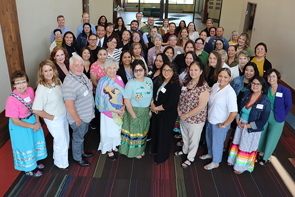 Group shot of attendees at an event in Winnebago, Neb. 