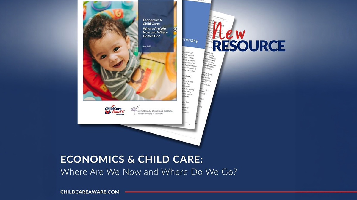 The cover of the Economics and Child Care policy report