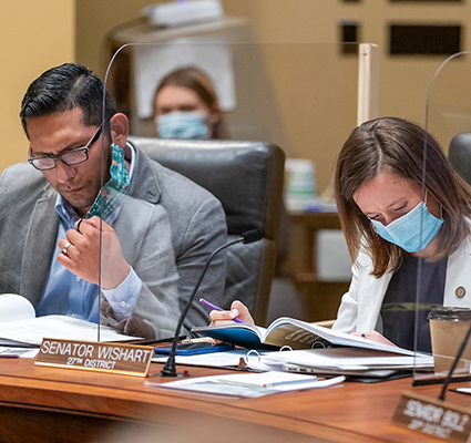 senators working at legislature