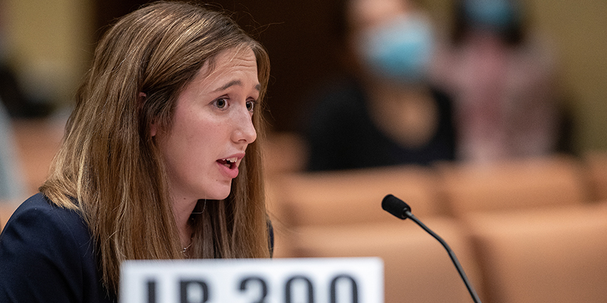 mariah stowe speaking at legislature