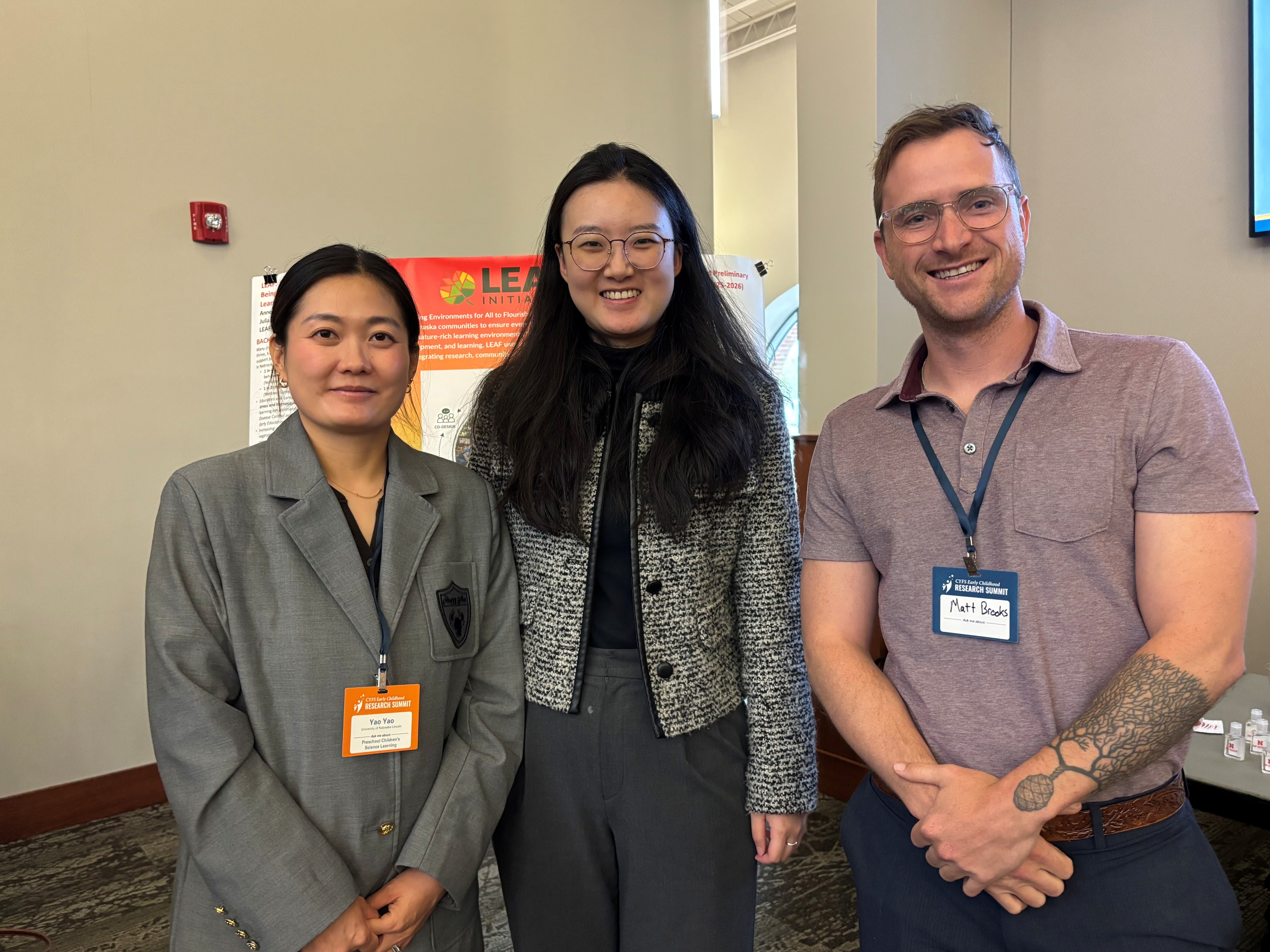 Past Buffett Institute Graduate Scholars, from left to right: Yao Yao, Weiman Xu, and Matthew Brooks. 