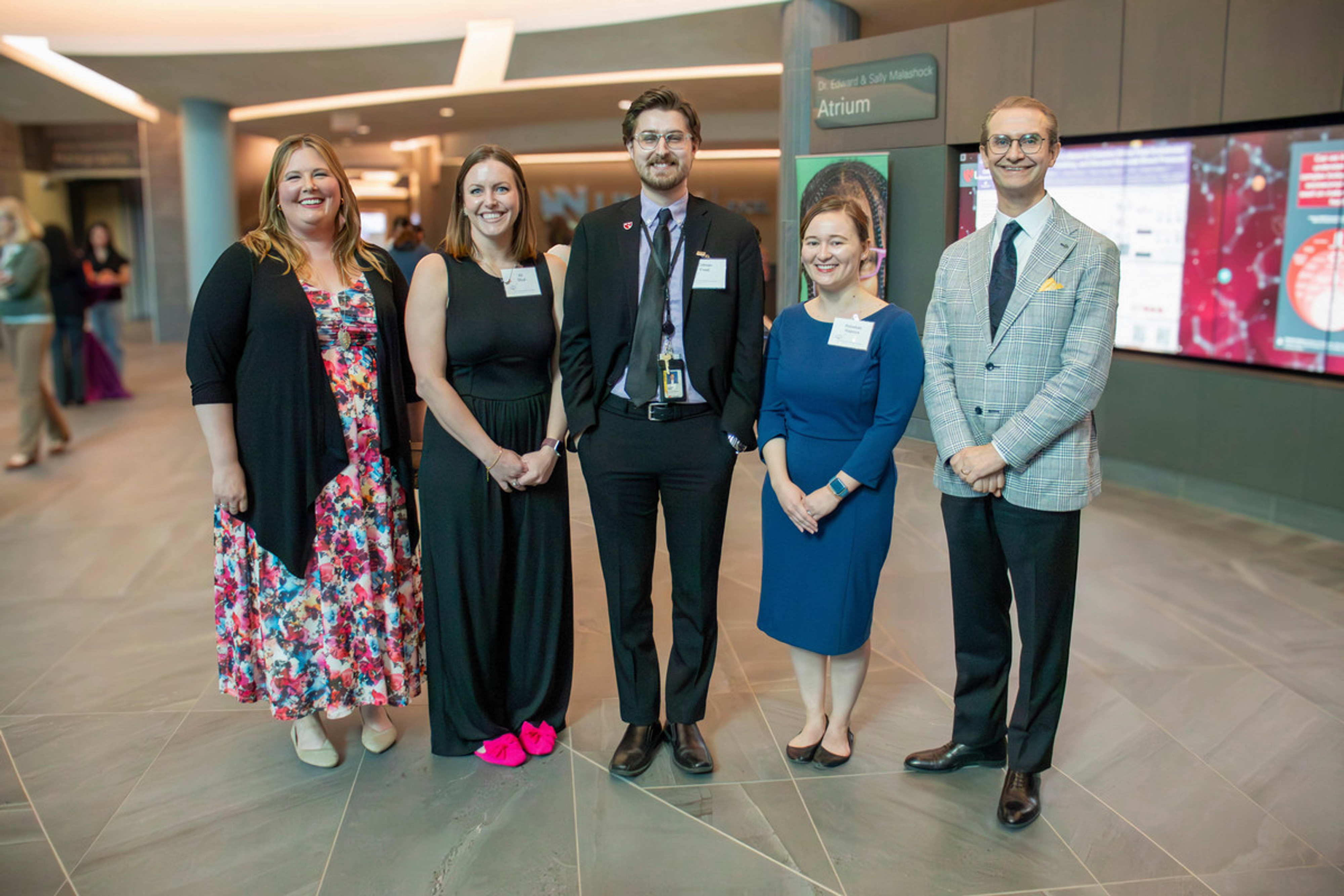 From left: Alexandra Daro, director of applied research at the Buffett Early Childhood Institute; Graduate Scholars Ali Shull, Colman Freel, and Rebekah Rapoza; and Walter Gilliam, Buffett Institute executive director