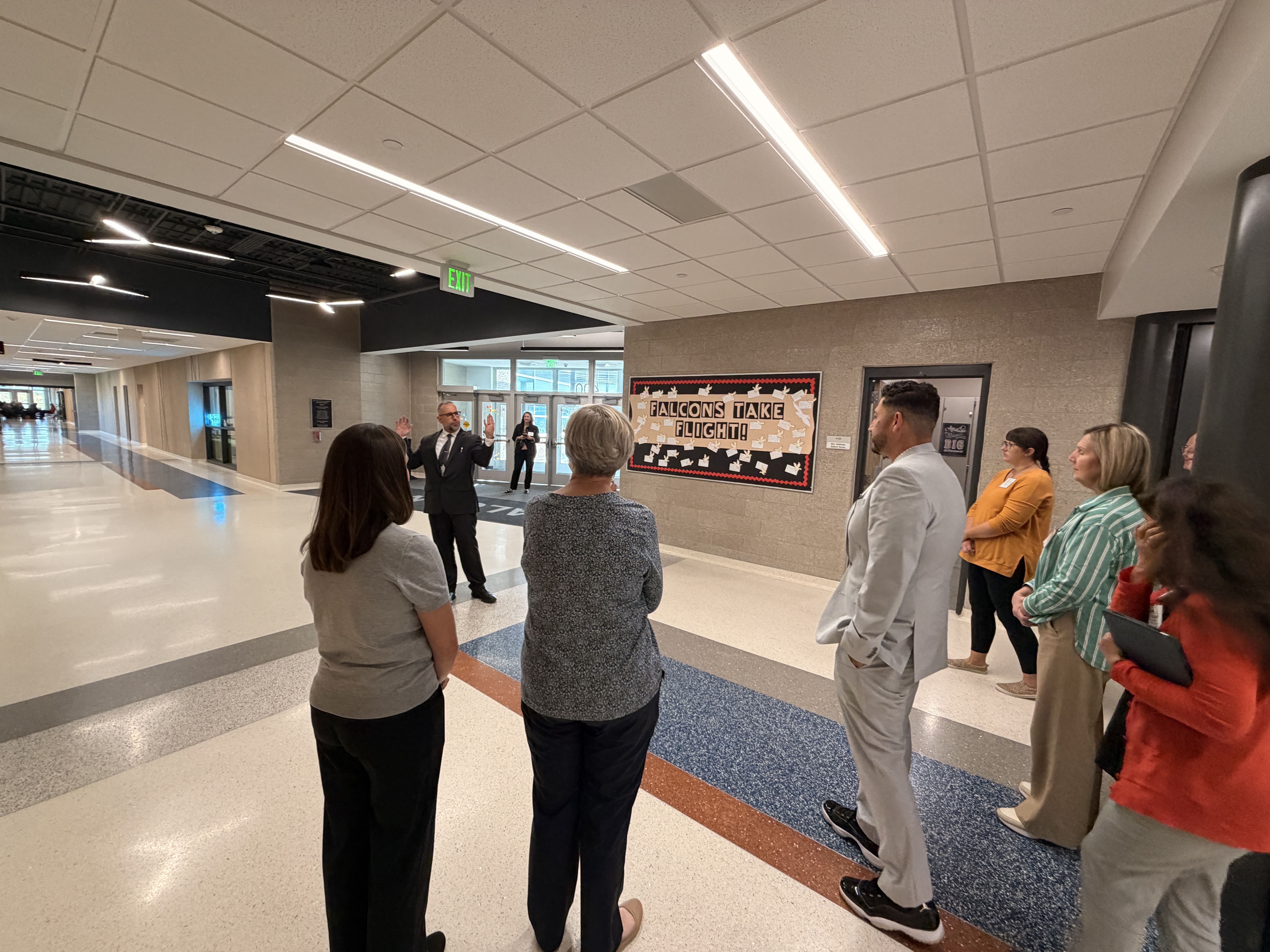 Members of the AASA Early Learning Cohort visit Douglas County West Elementary in Valley, Neb. to see the Superintendents' Early Childhood Plan work in action. 