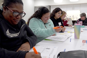 Early childhood educators participated in five, four-hour sessions during the Lens series.